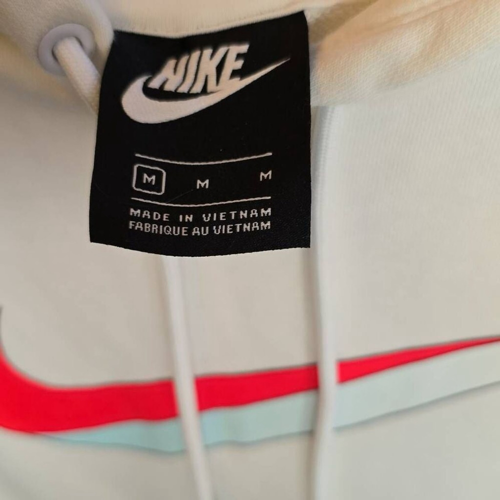 Nike White Swoosh Pink Graphic Hoodie With Front Pockets. M - Picture 3 of 4